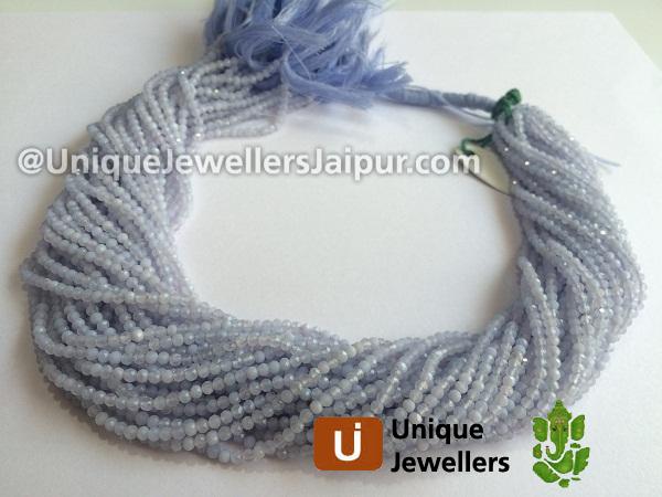 Natural Chalcedony Micro Cut Roundelle Beads